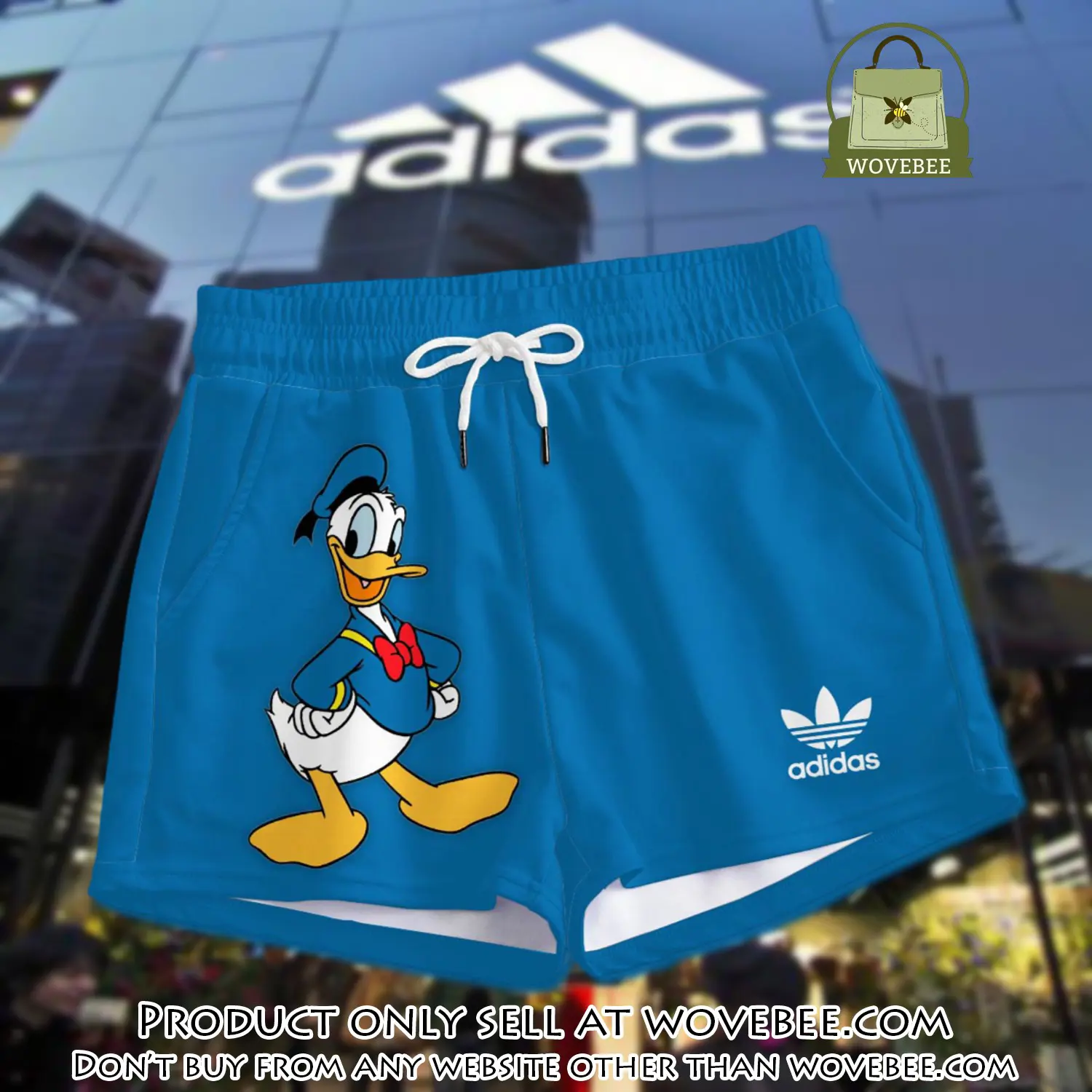 Premium donald duck in adidas women shorts lady beach shorts wms1079 wvb1414626